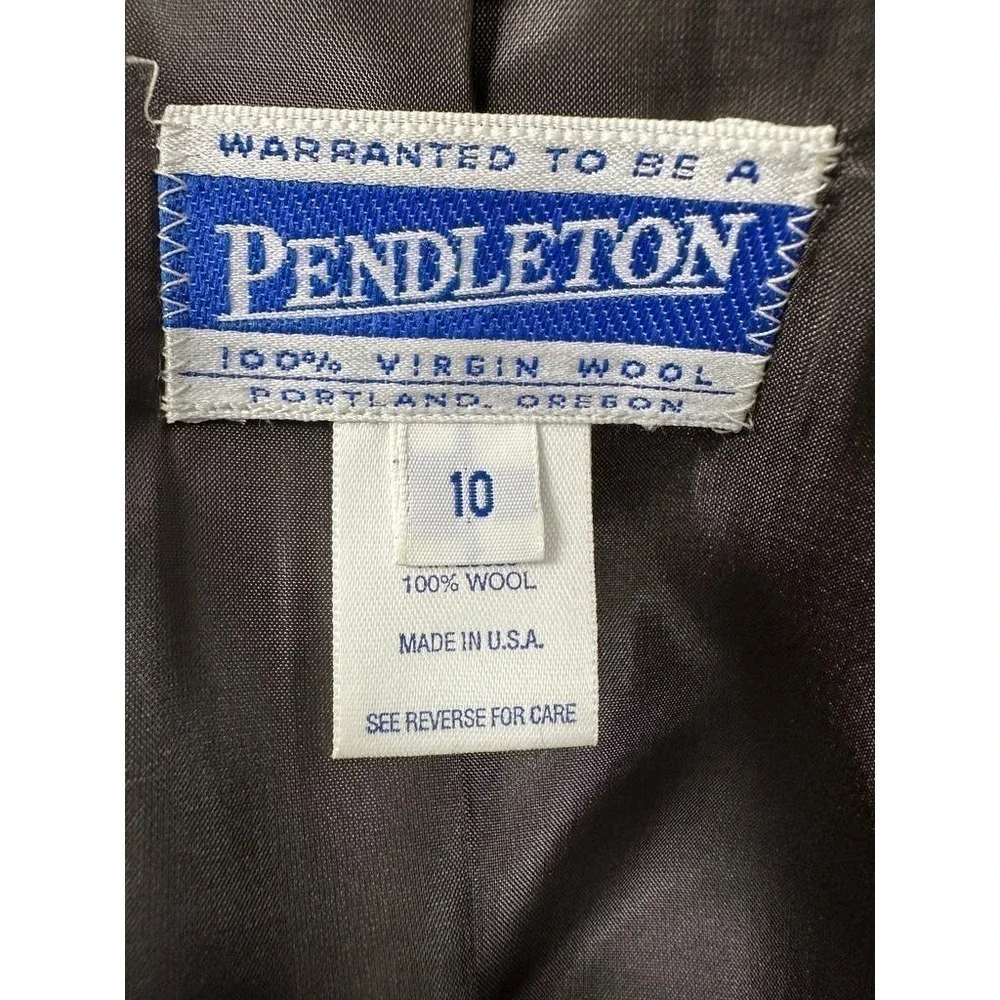 80s VTG Pendleton Petite 100% Virgin Wool 3pc Gray/Brown Herringbone Sz 10